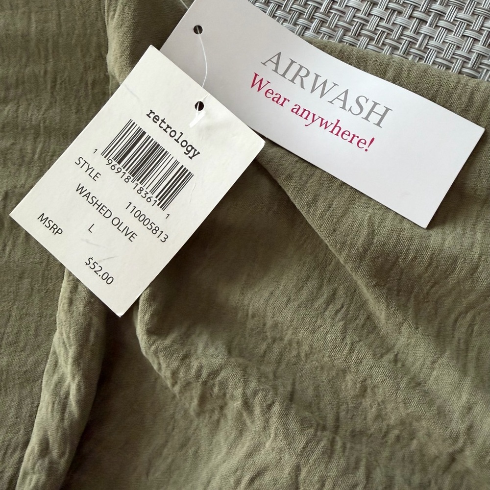 Retrology Women’s in washed olive, size L, Ruffled Button Skirt NWT - Picture 6 of 9